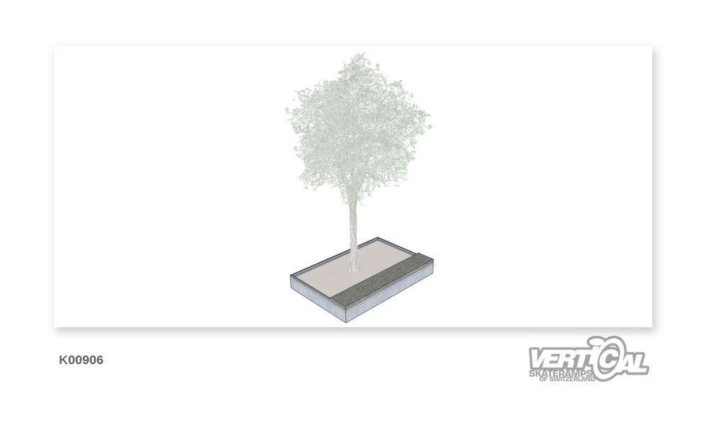 Planter with granite curb