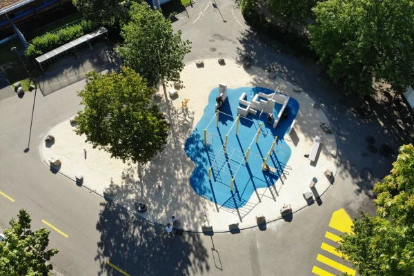 vue-par-drone-installation-parkour-swo-arlesheim-1 Vue par drone de l'installation de SWO et de parkour d'Arlesheim.
