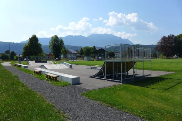 Overall view of the Ruggell Street Skatepark.