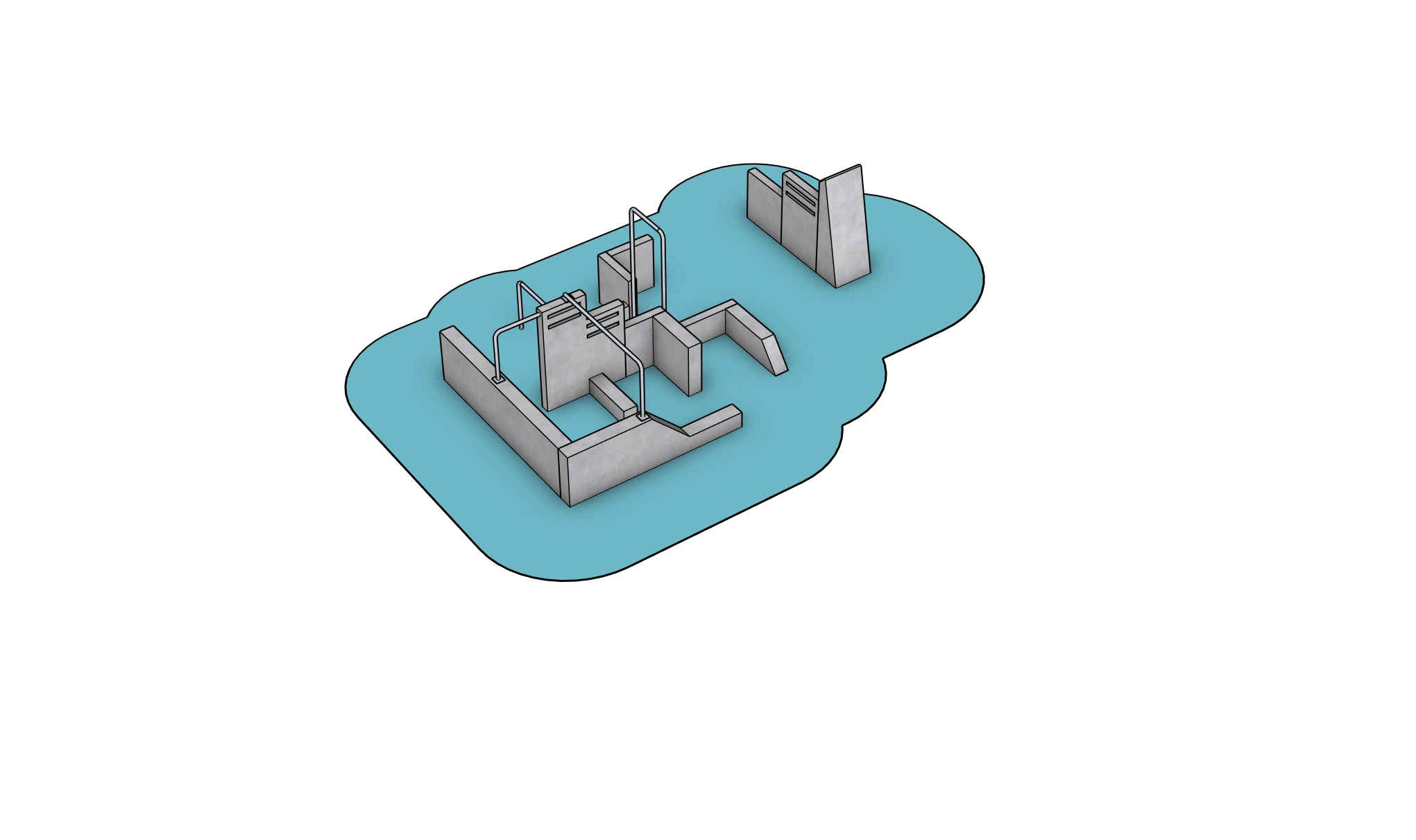 3D-Visualisierung einer kompakter Parkouranlage von Vertical Technik AG.