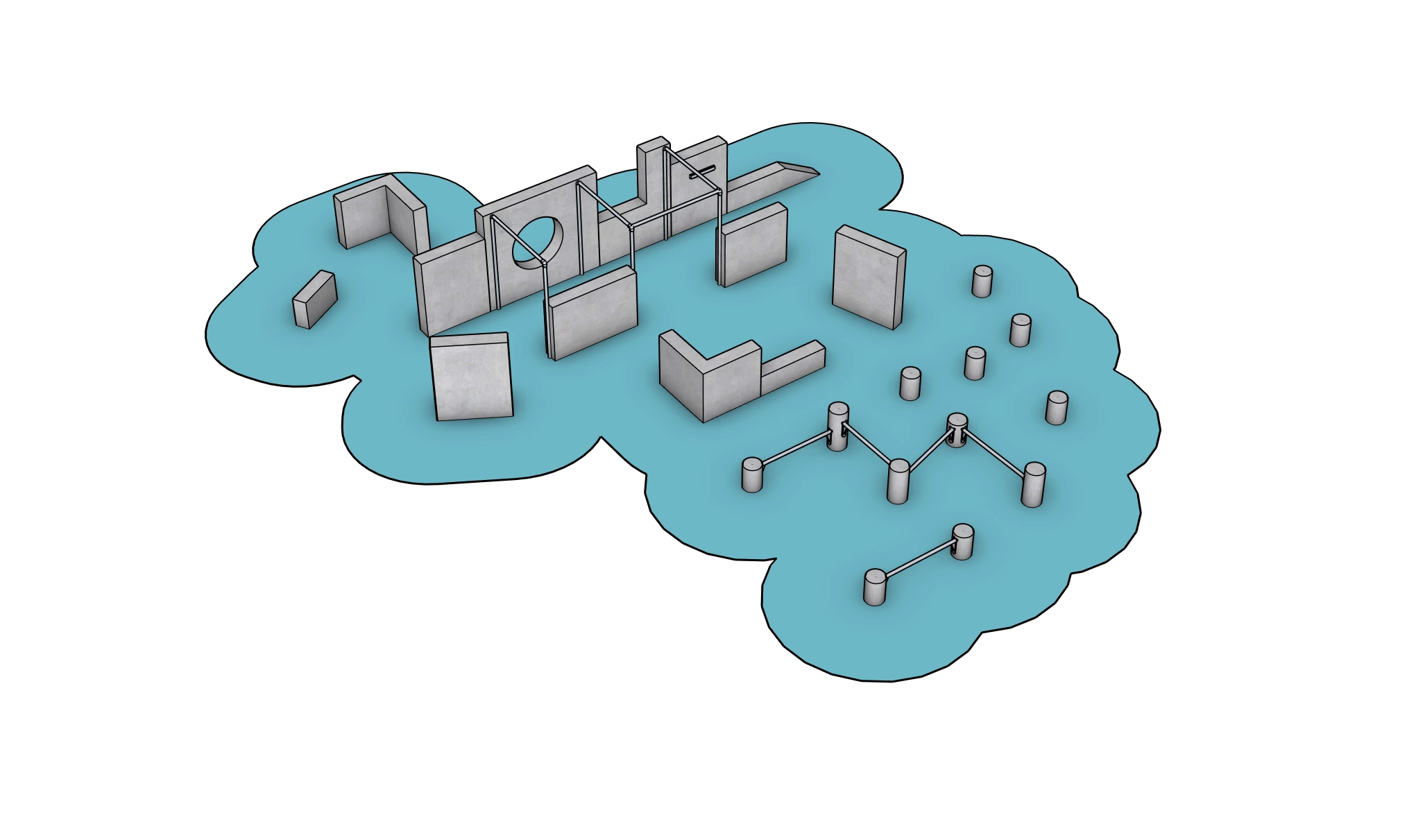 3D-Visualisierung einer Parkouranlage von Vertical Technik AG.