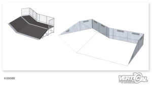 Verschalung für Bank 950 25° 2 x 3.96m Hip 30°