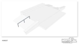 Rail tube rectangulaire vers le bas