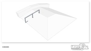 Rail 1/3 tube rectangulaire vers le bas