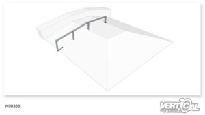 Rail 2/3 rectangular tube flat-down