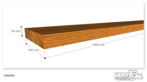 Wooden beam 40 x 200 x 3000 mm