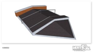Roof Box 600 (1.32m+2.4m) Pyramid + Ledge 600 + Rail F + Roof Ledge 800