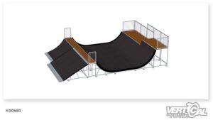 Miniramp 1400 7.5m + Bank 30° 1400 4.5m + Quarterpipe 1400 3m + Right Extension 3m