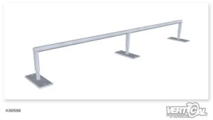 Rail droit tube rond hauteur réglable 3m