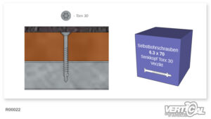 Vis 6.3 x 70 pour poutres en bois