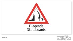 Warntafel Fliegende Skateboards