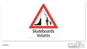 Signe d'avertissement Skateboards Volants