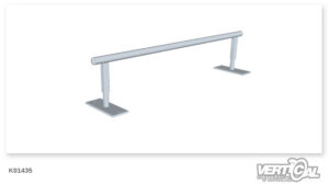 Rail droit tube rond hauteur réglable 2m