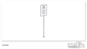 Flagpole (galvanized) with info panel 50x80