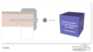 Vis 6 x 100 pour protection en caoutchouc