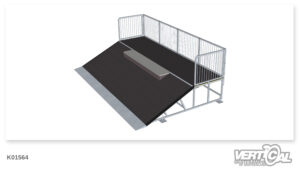 Banc 950 25° 6m avec bordure en granit