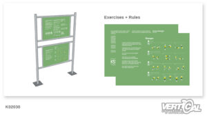 Komplette Doppel-Informationstafel aus CHROMSTAHL