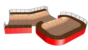 Mini-rampe MSR Bowl Spine Hip 10.5 m + 10.5 m